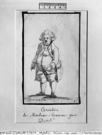Caricature of Andre Boniface Louis of Riqueti, Viscount of Mirabeau by Jacques Louis David